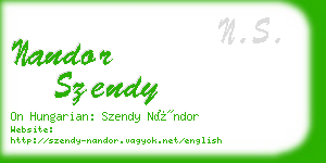 nandor szendy business card